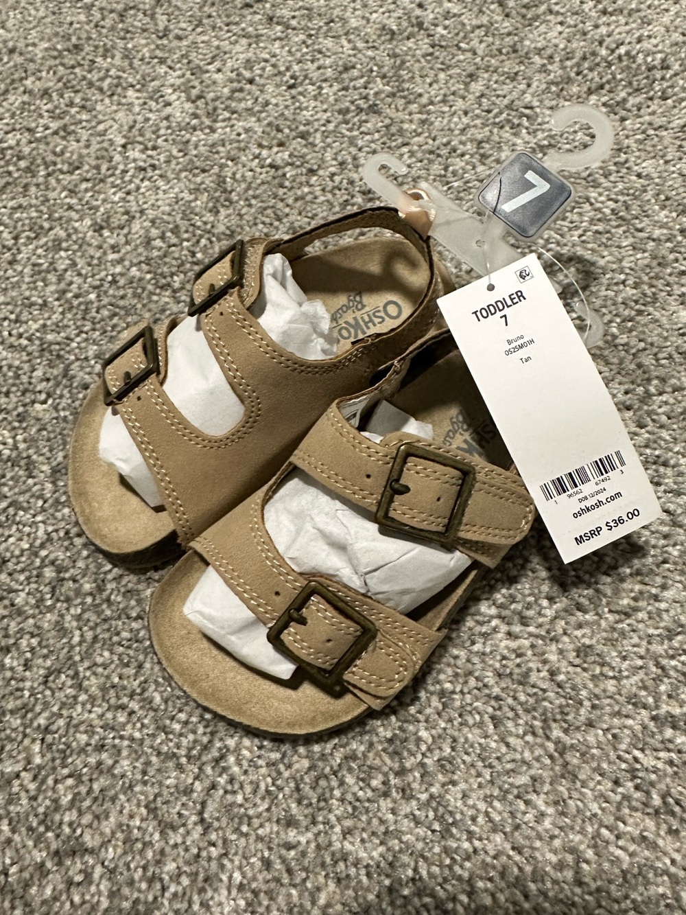OshKosh B'gosh Toddler Buckle Sandals in Tan